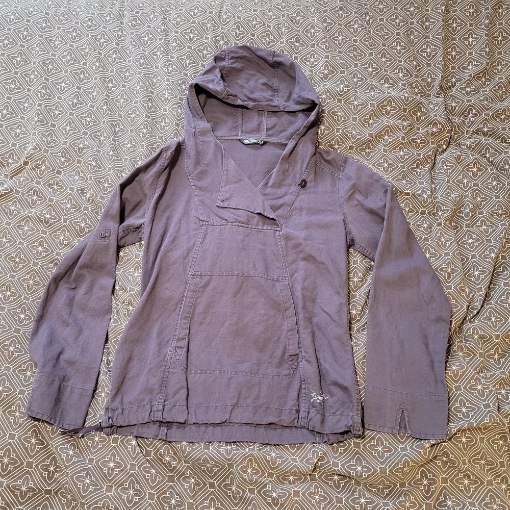 ARC’TERYX C’esta Linen Blend Hoodie Purple Size Medium